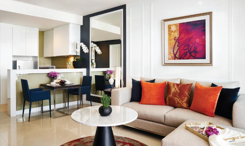 Dusit Suites Hotel Ratchadamri, Μπανγκόκ Εξωτερικό φωτογραφία A living room in a typical apartment
